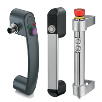 Technopolymer bridge handles with electrical switch