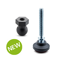 Vibration damping levelling feet and Super-technopolymer ball joint